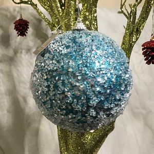 RAZ icy glitter ball ornament